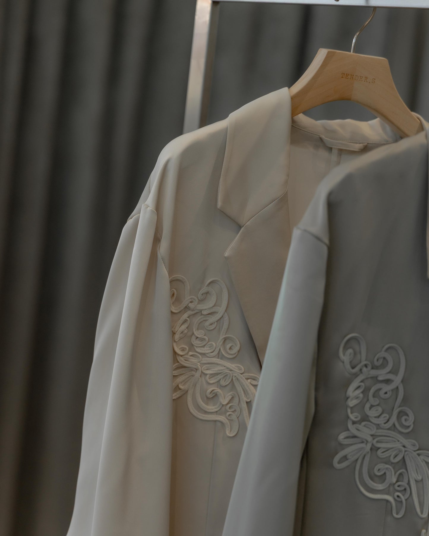 embroidered satin jacket