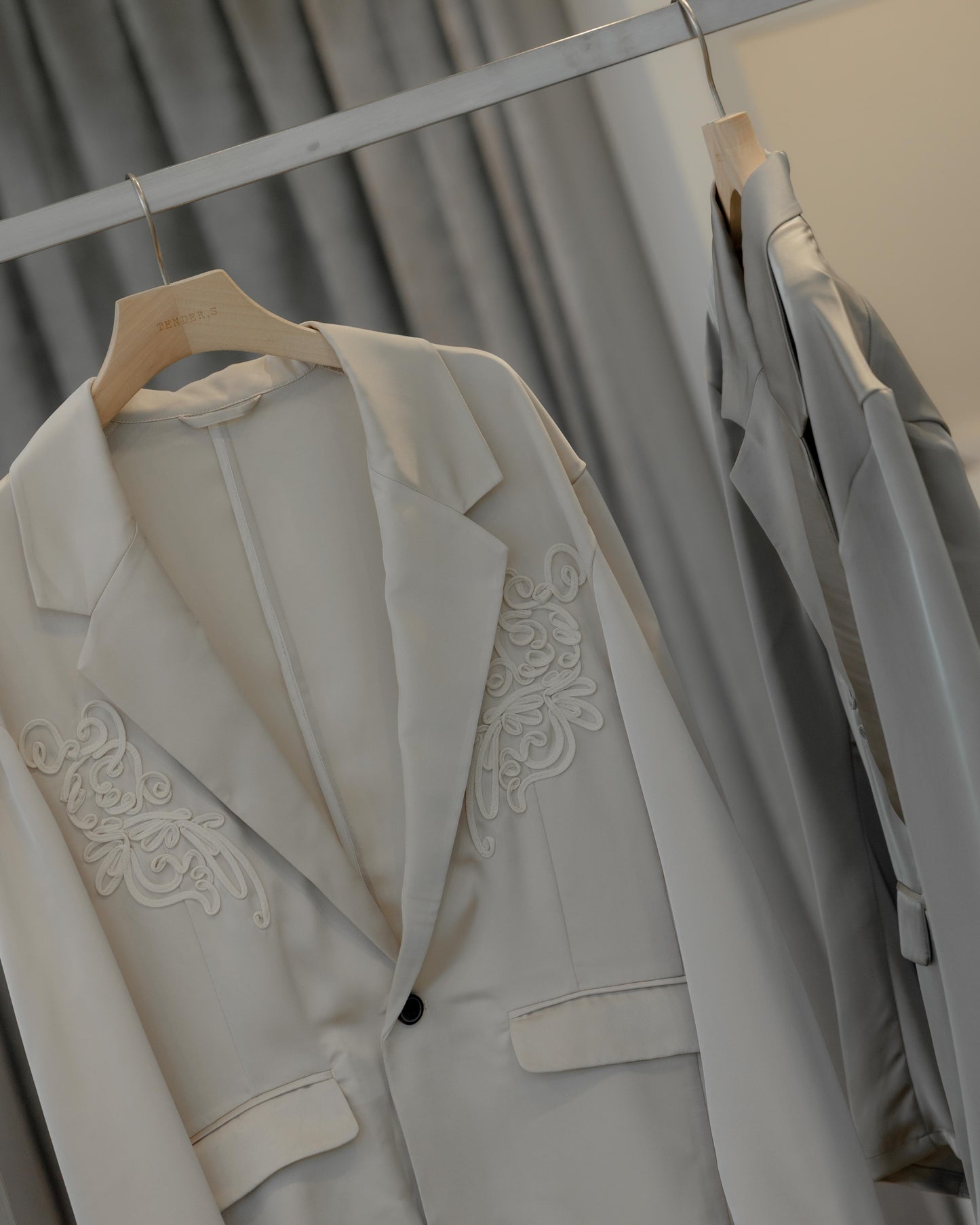 embroidered satin jacket