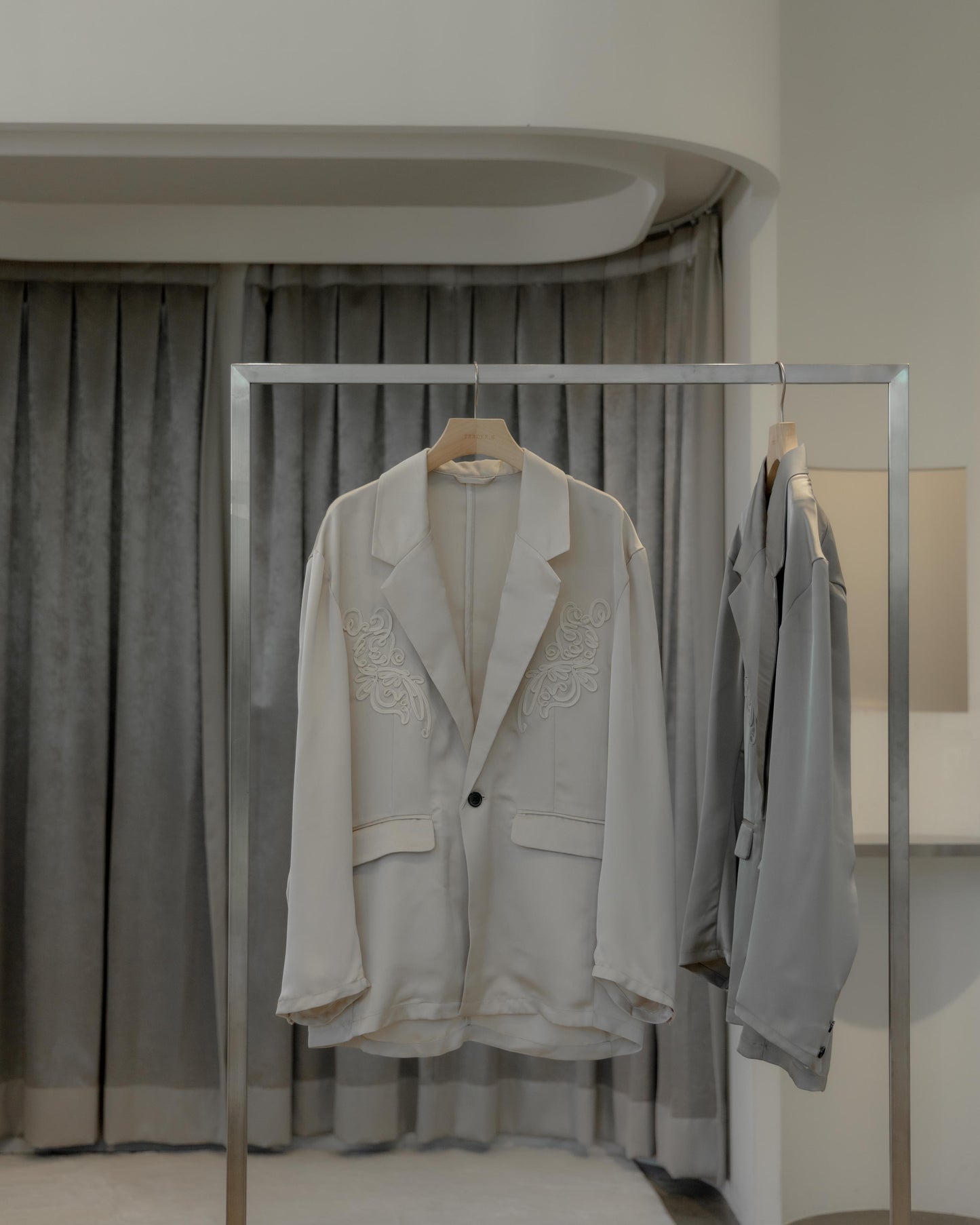 embroidered satin jacket