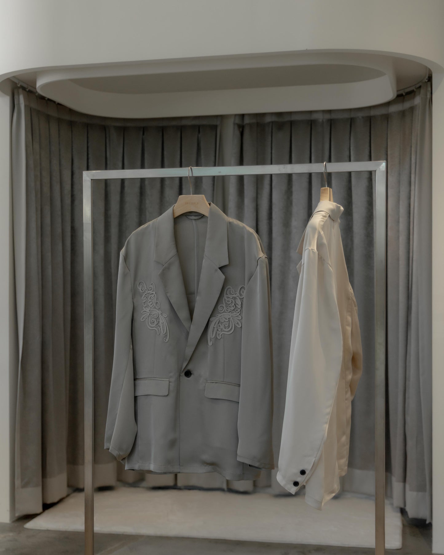 embroidered satin jacket