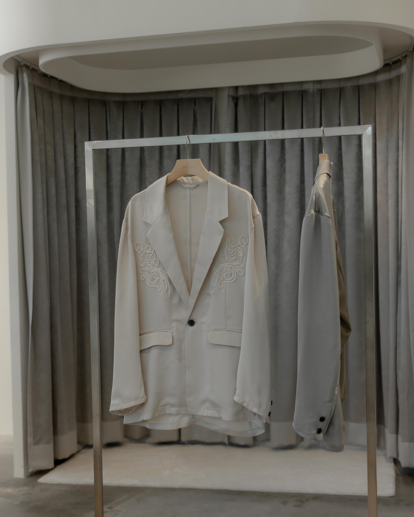embroidered satin jacket