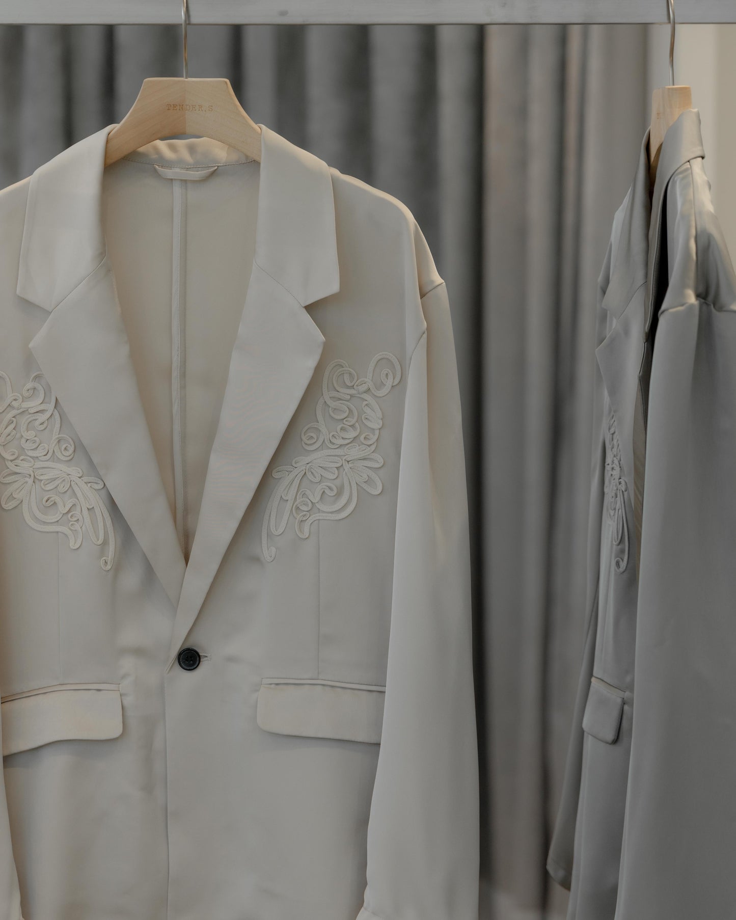 embroidered satin jacket