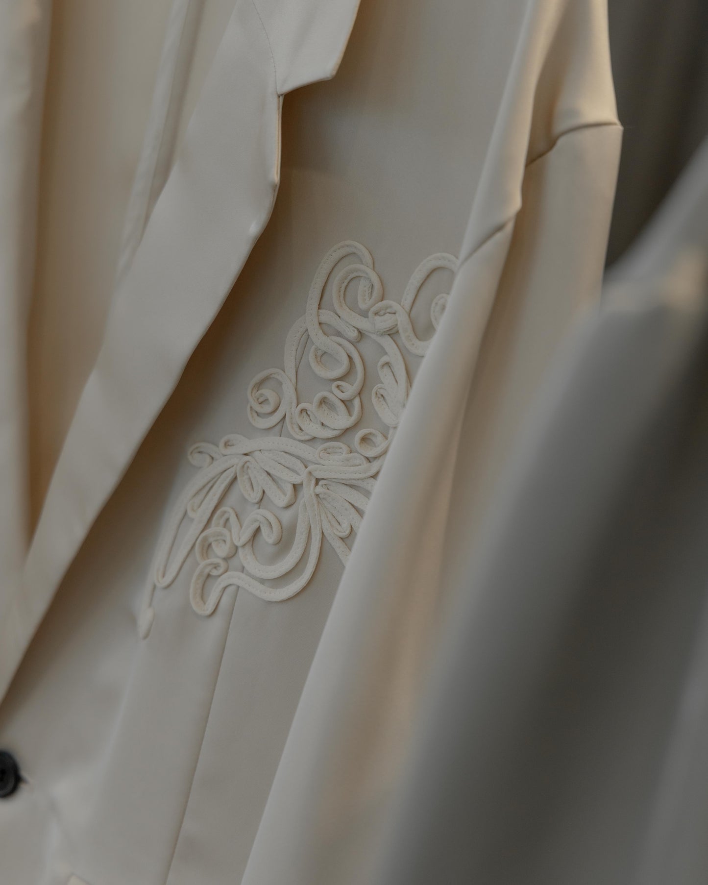 embroidered satin jacket