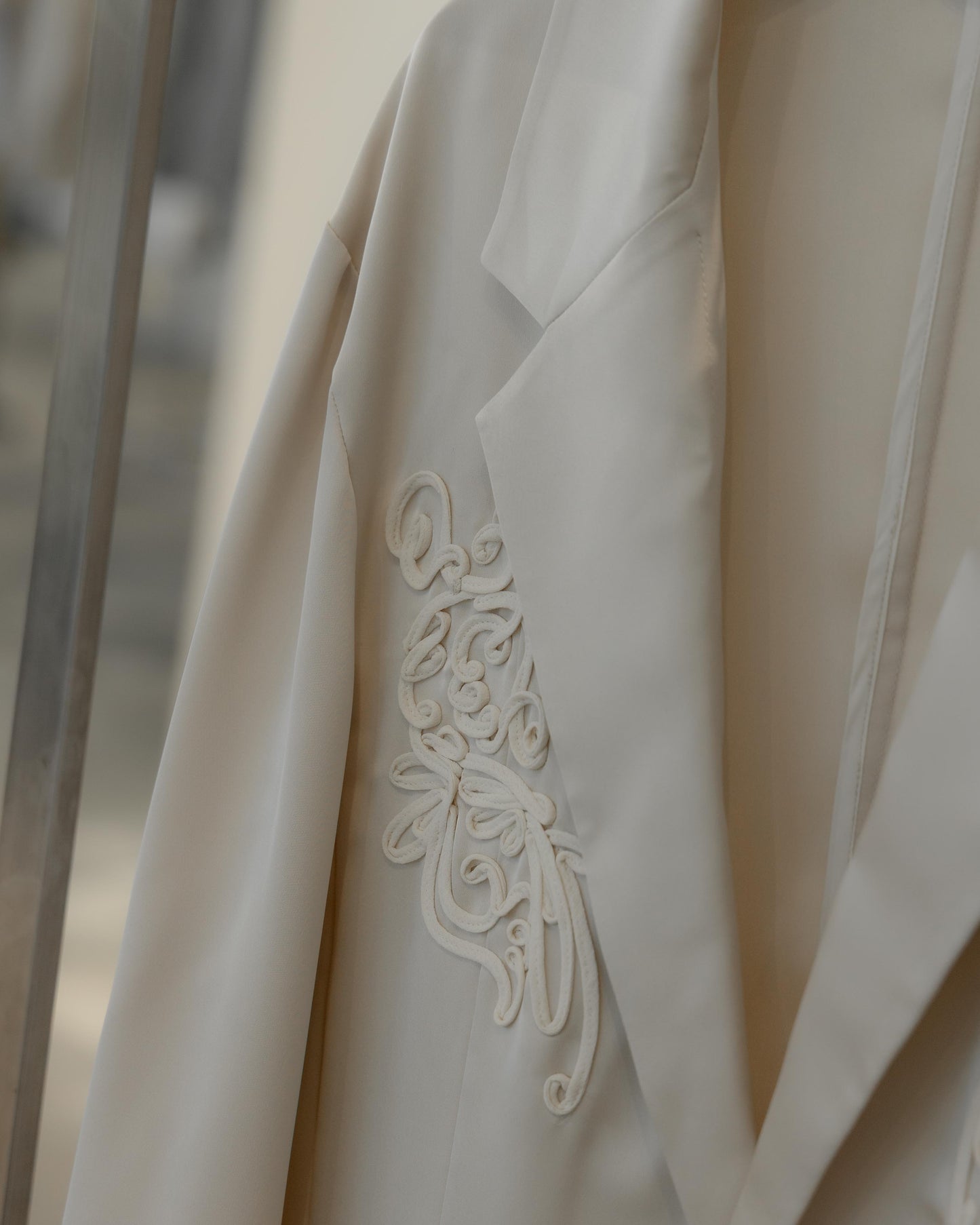 embroidered satin jacket
