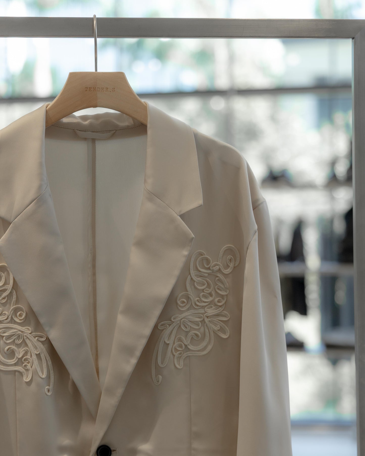 embroidered satin jacket