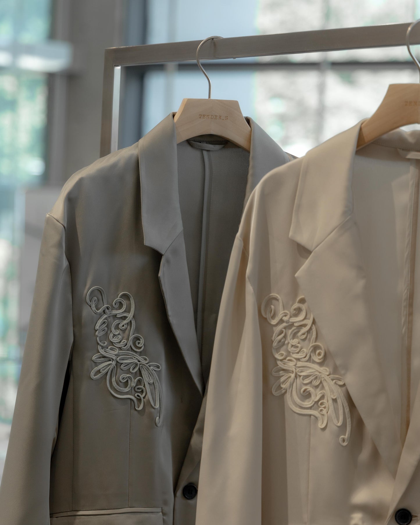 embroidered satin jacket