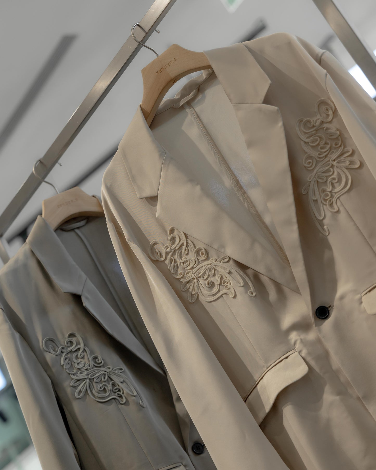 embroidered satin jacket