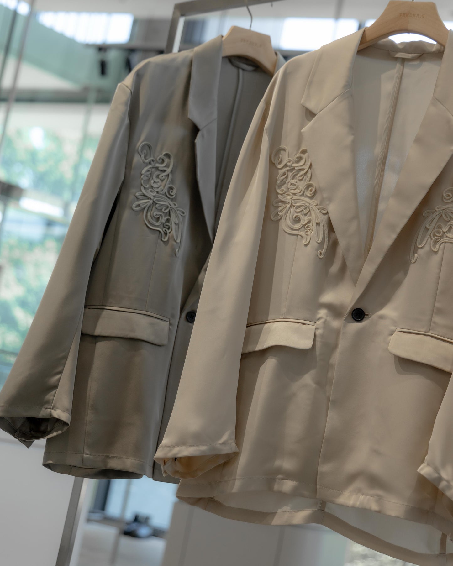 embroidered satin jacket