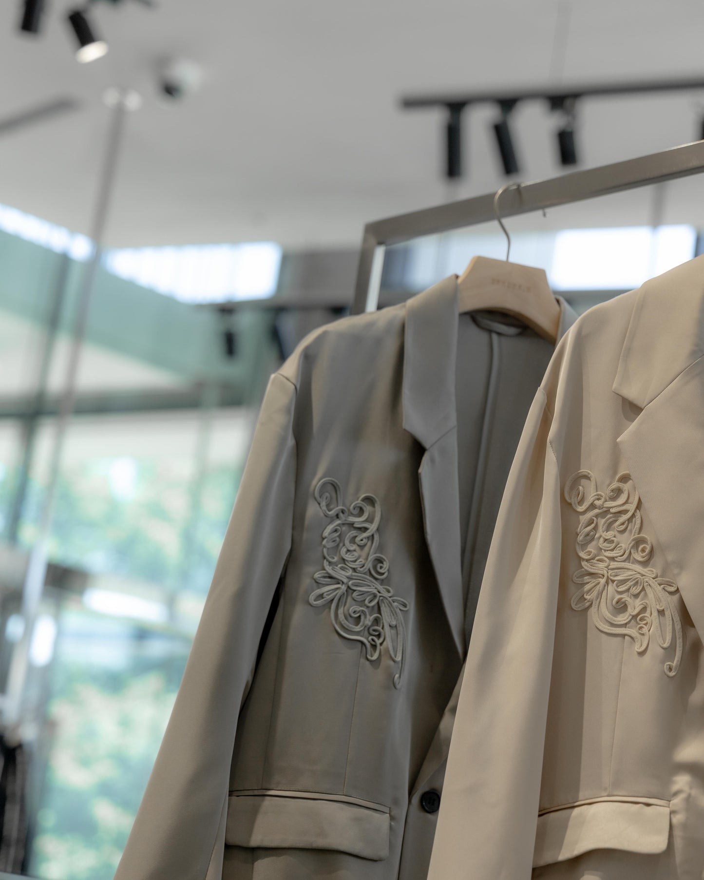 embroidered satin jacket