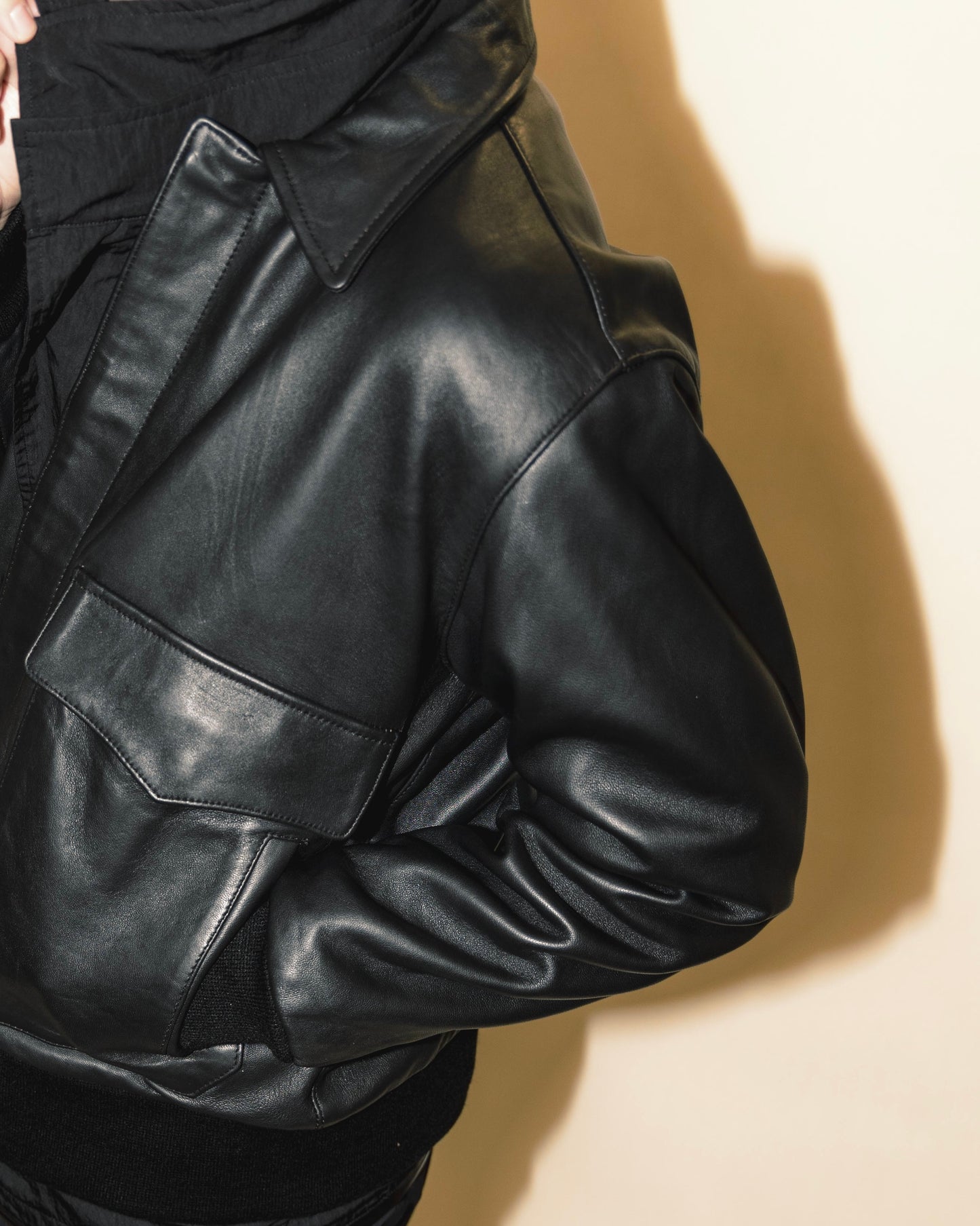 antique hair sheep leather light jacket