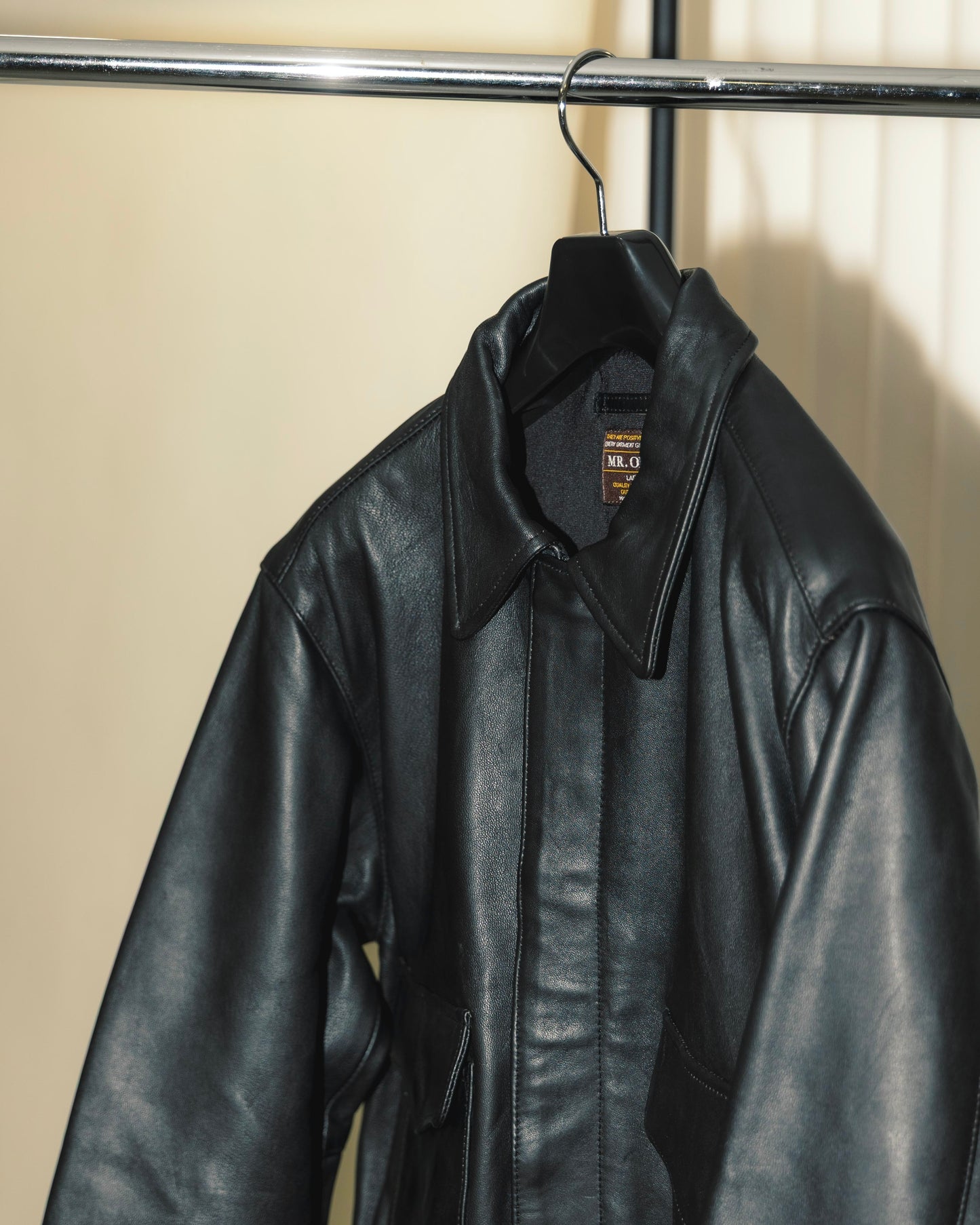 antique hair sheep leather light jacket