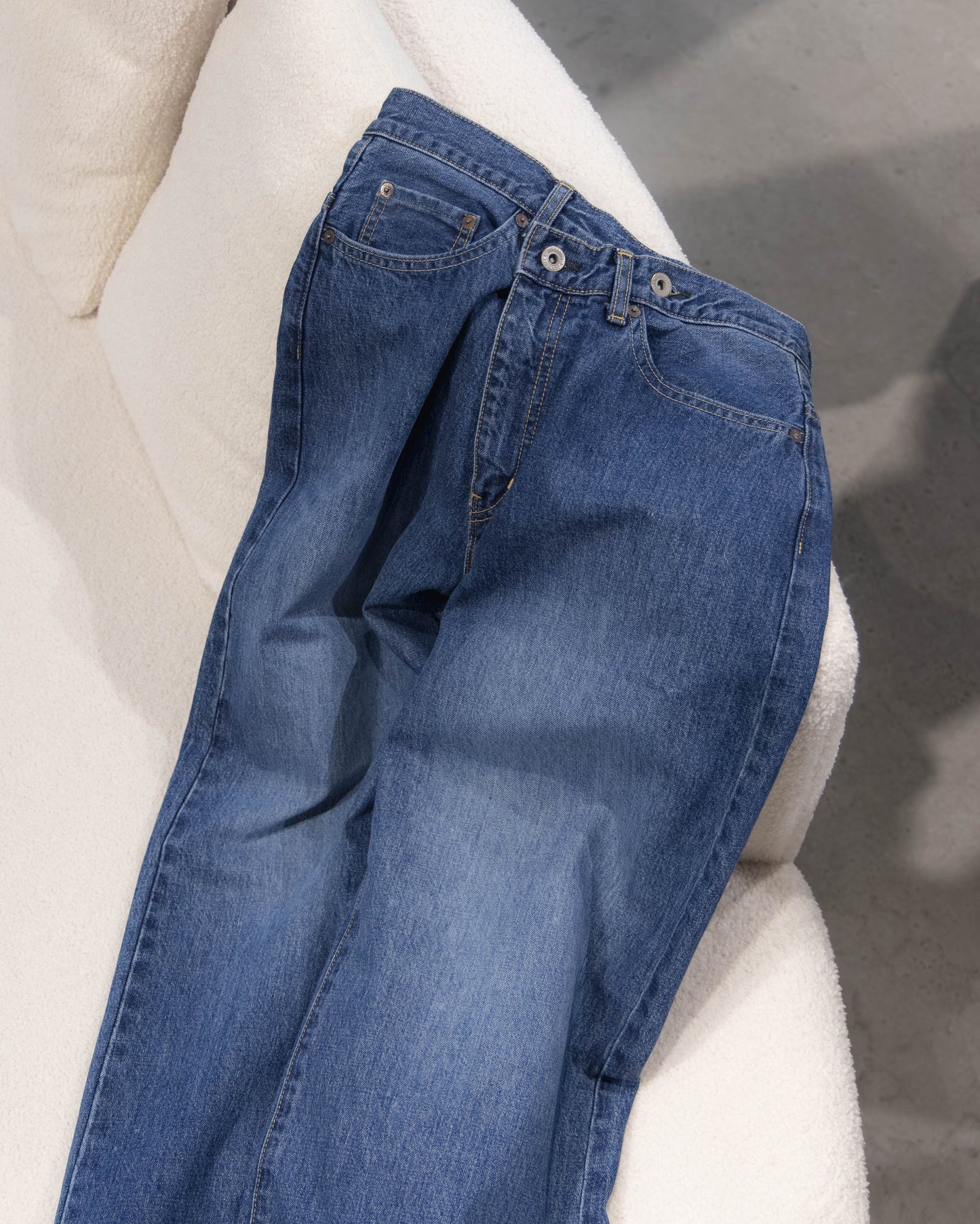 denim asymmetric pants