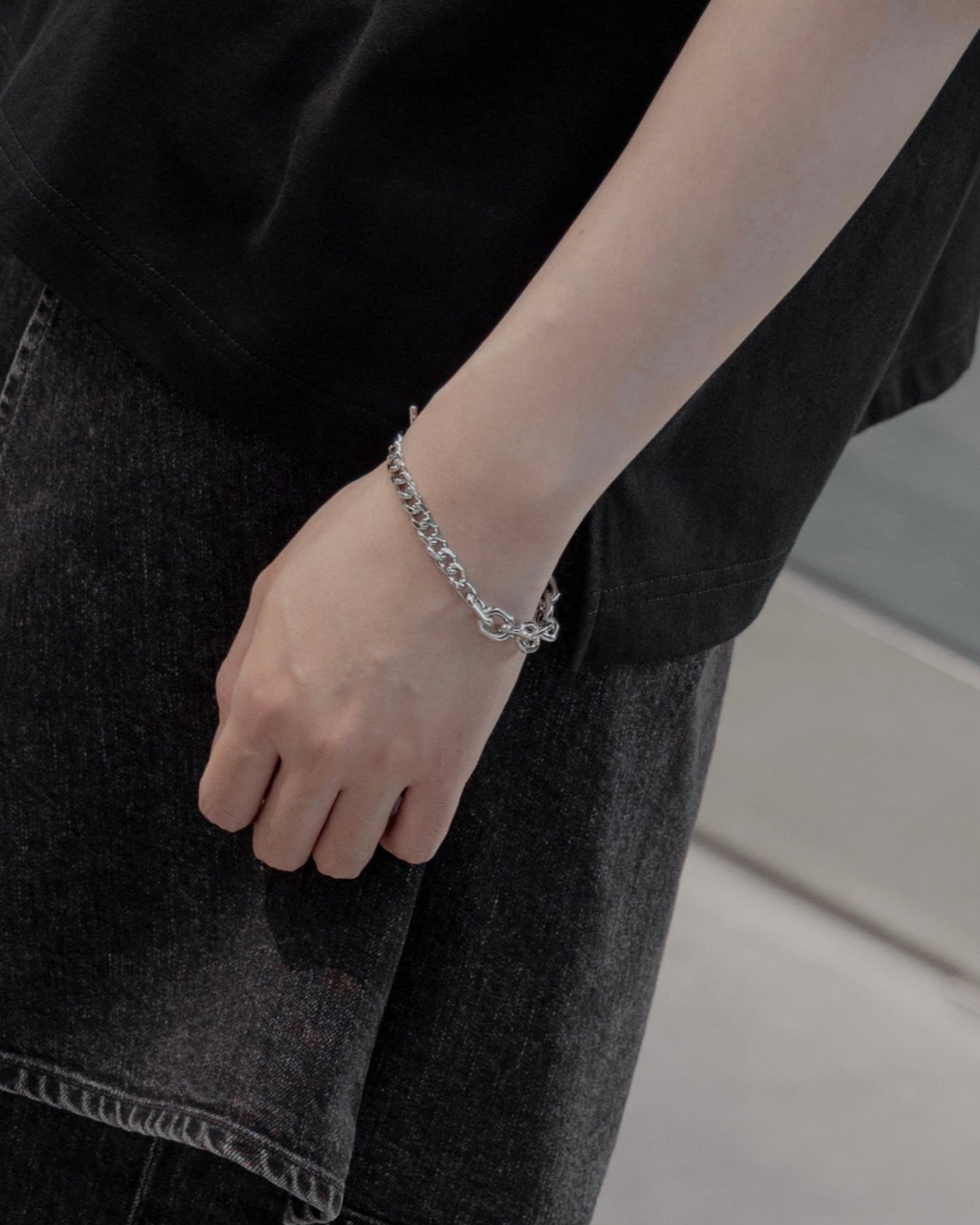 wide 925 silver switching bracelet