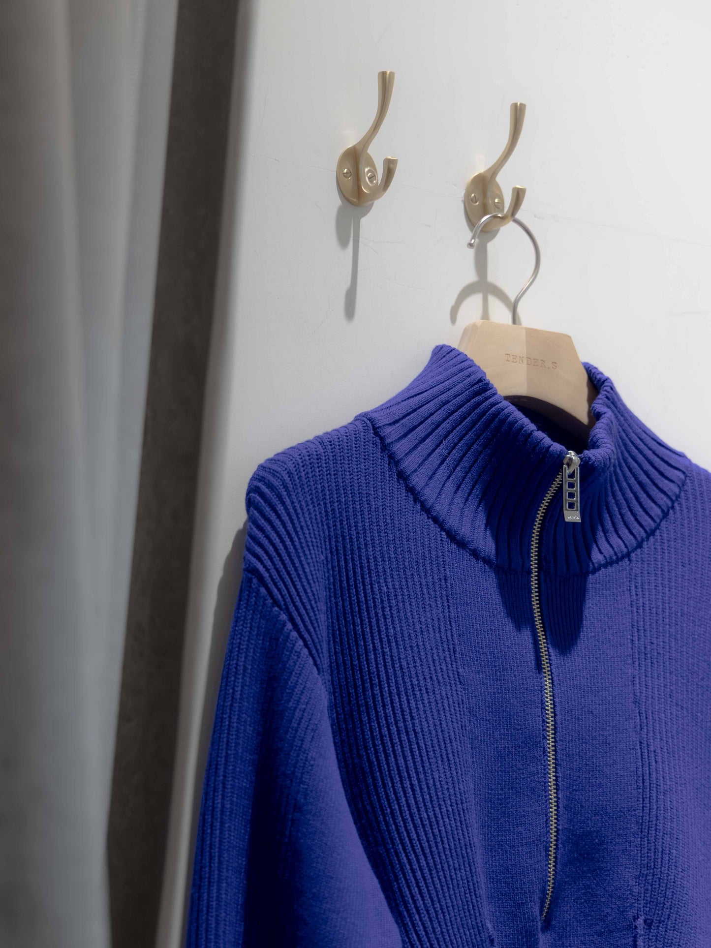 pin tuck half zip top