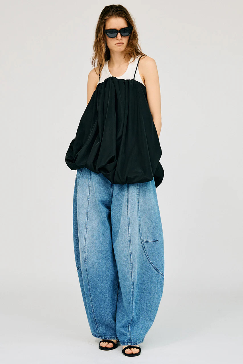 irregular hem balloon tunic