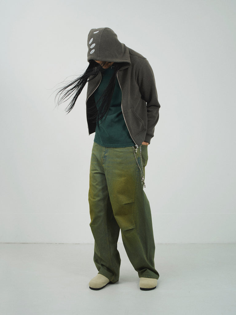drape over shaped denim pants