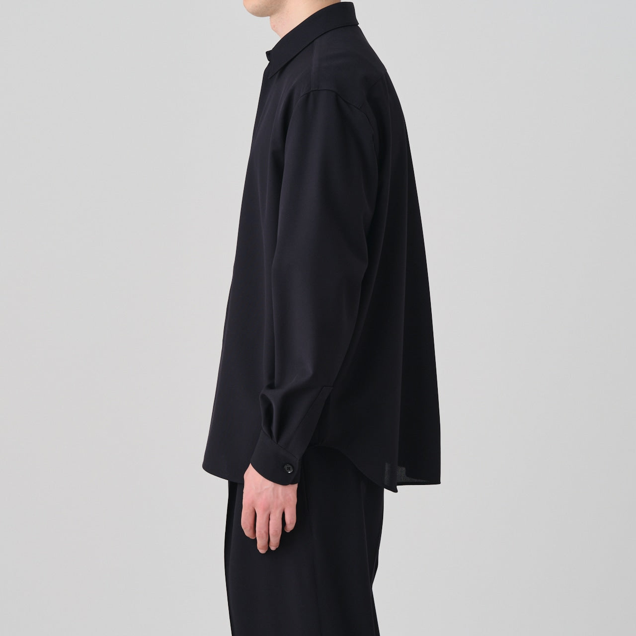 cupro twill balancircular® fly front zip shirt jacket