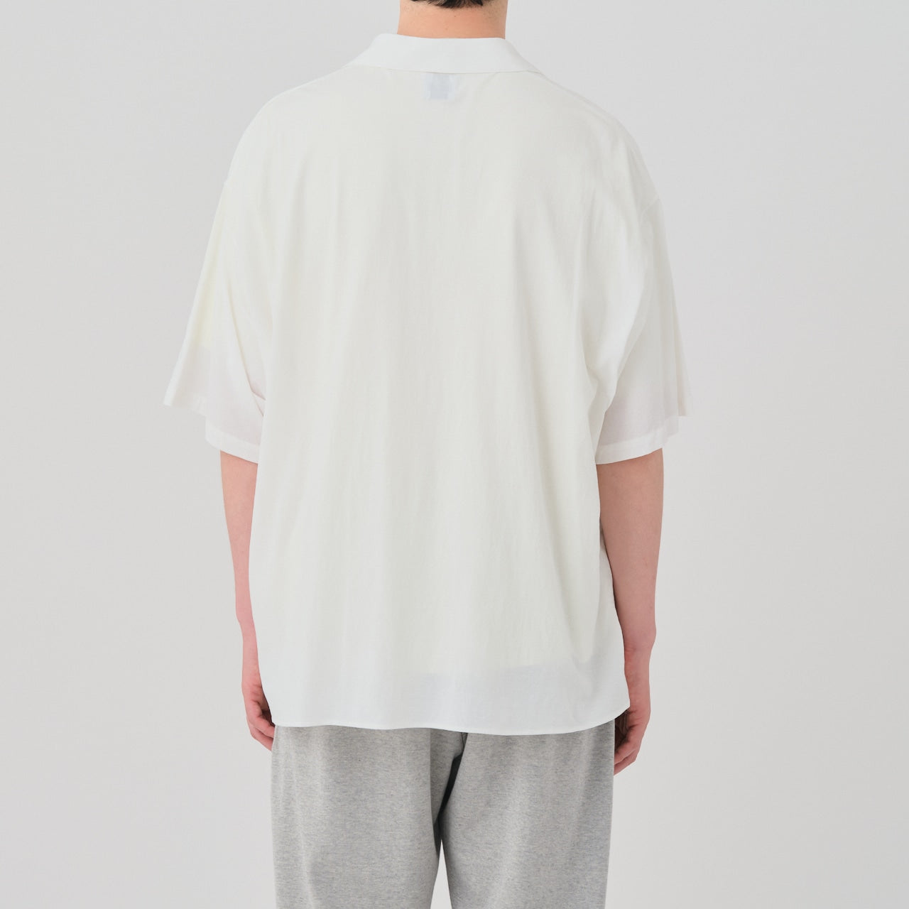 super high gauge natural washer jersey double front half sleeve shirt