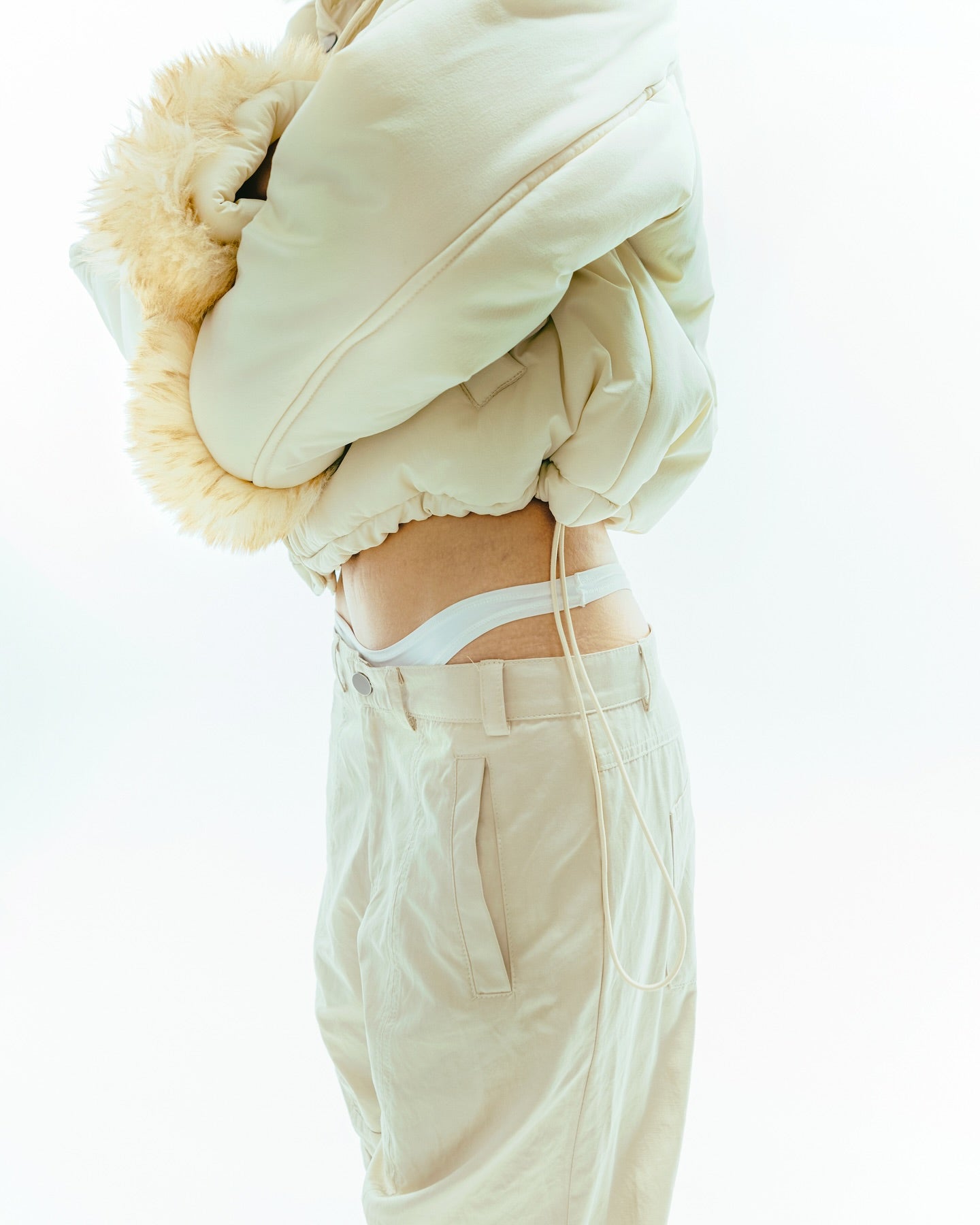 fur hooded padding jacket