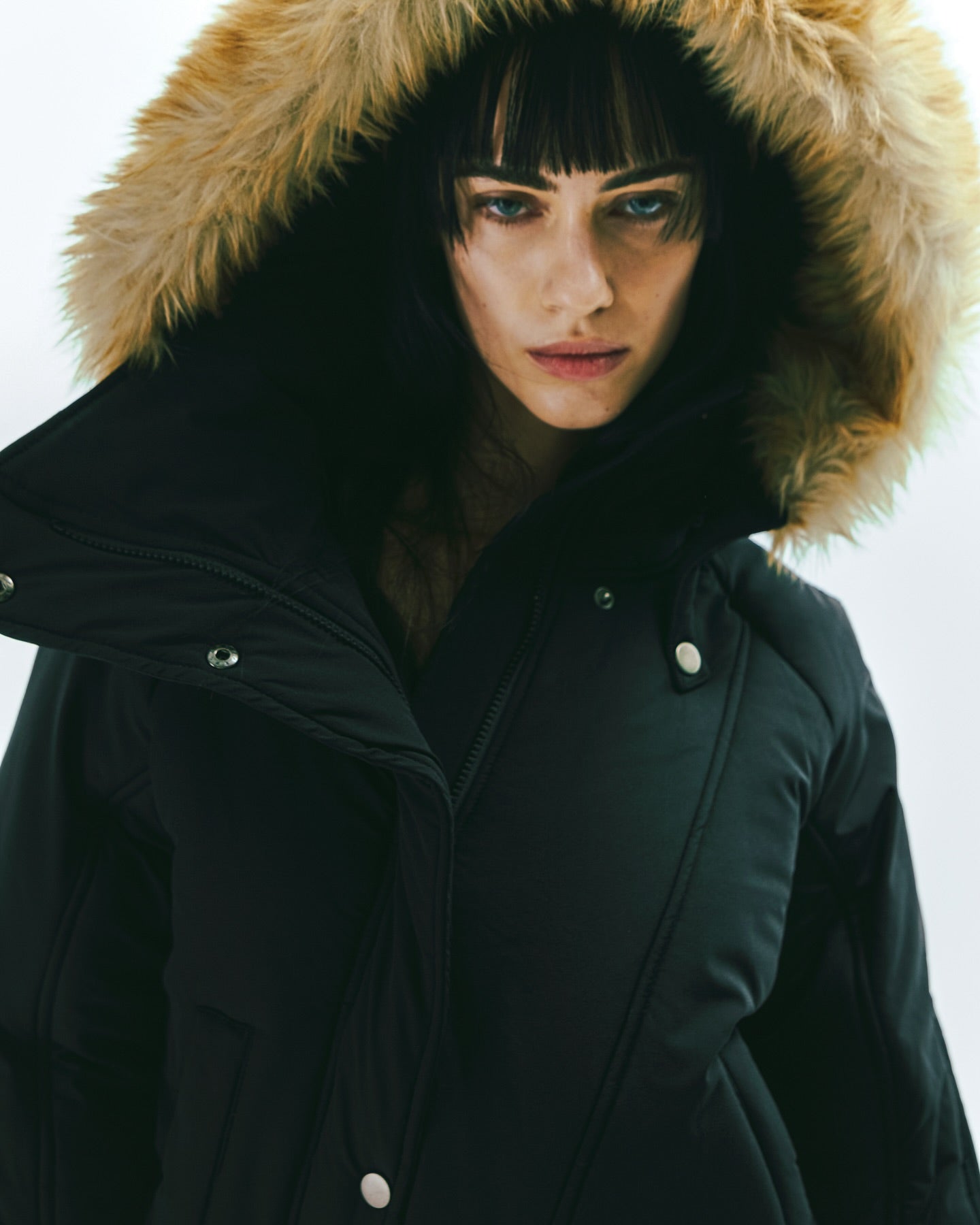 fur hooded padding jacket