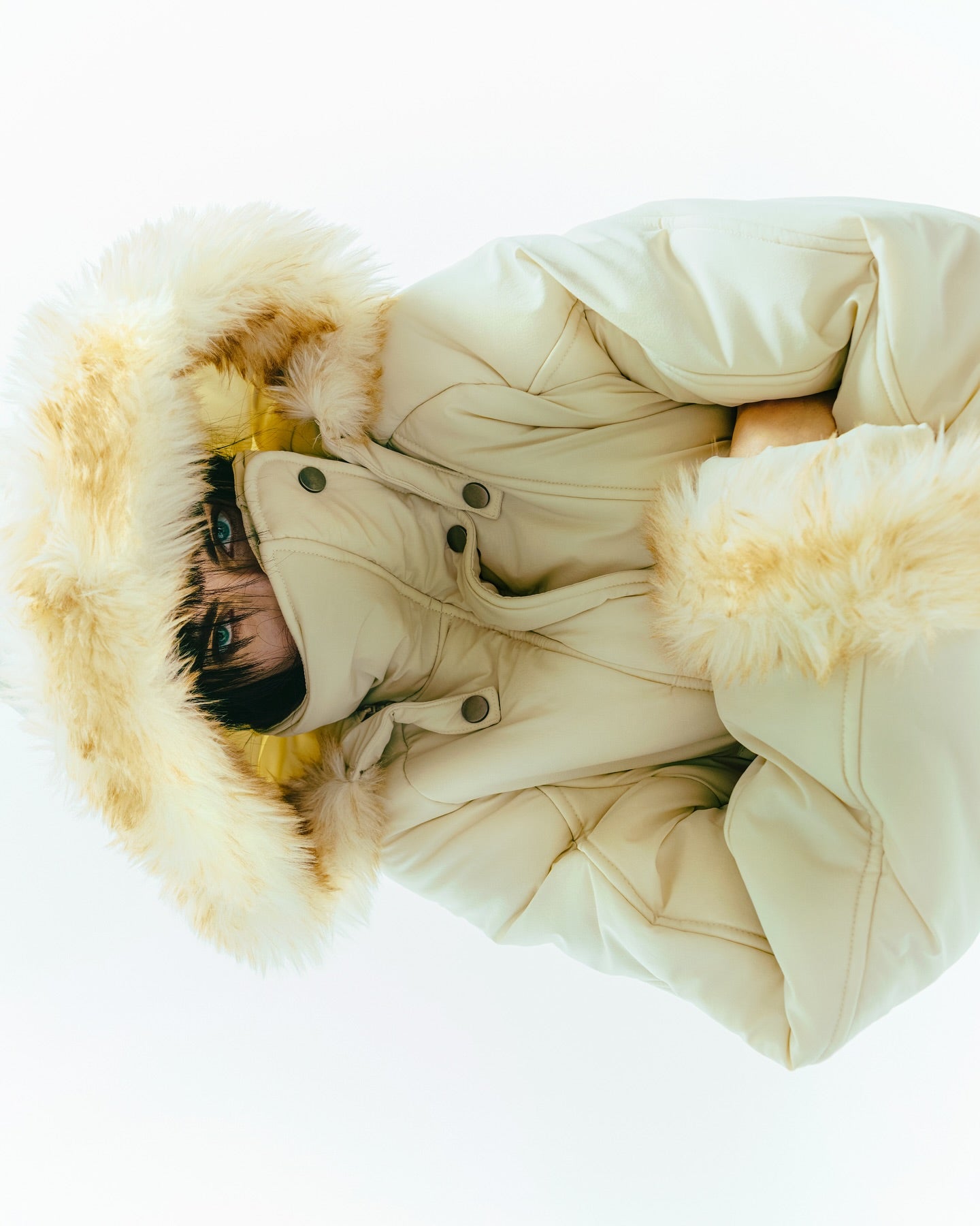 fur hooded padding jacket