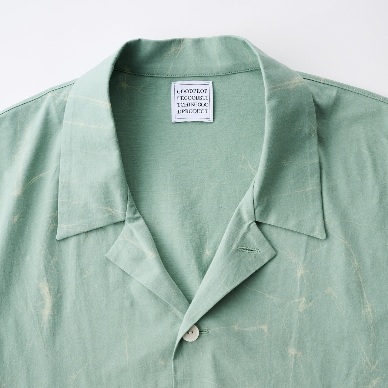 wax resist dye open collar half sleeve shirt