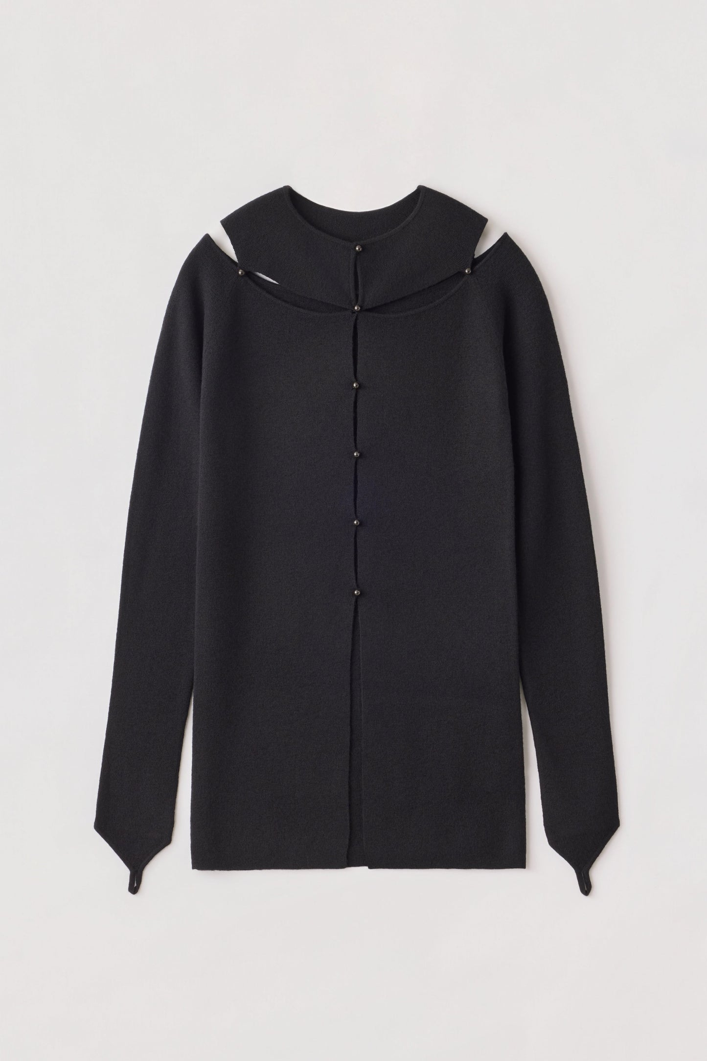 rib yoke cardigan
