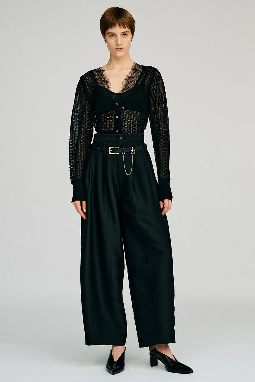 deep neck lace cardigan