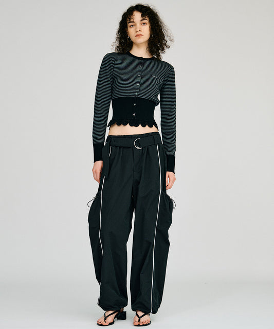 belted track pants