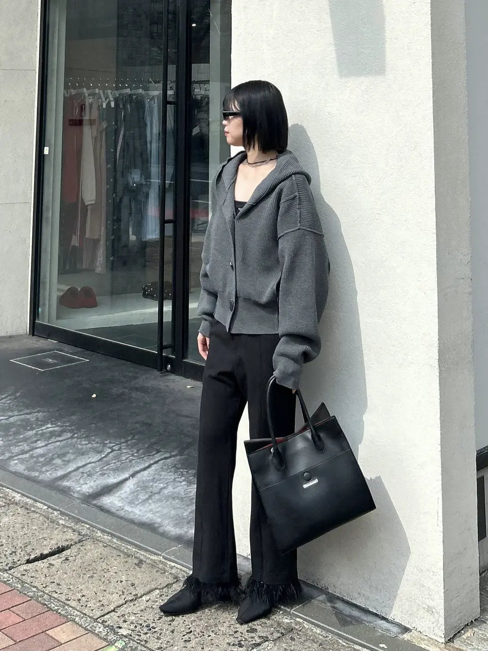 hoodie knit cardigan