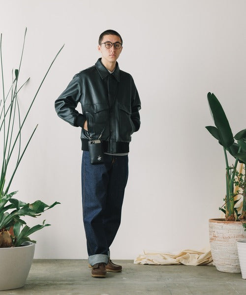 antique hair sheep leather light jacket