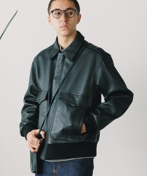 antique hair sheep leather light jacket