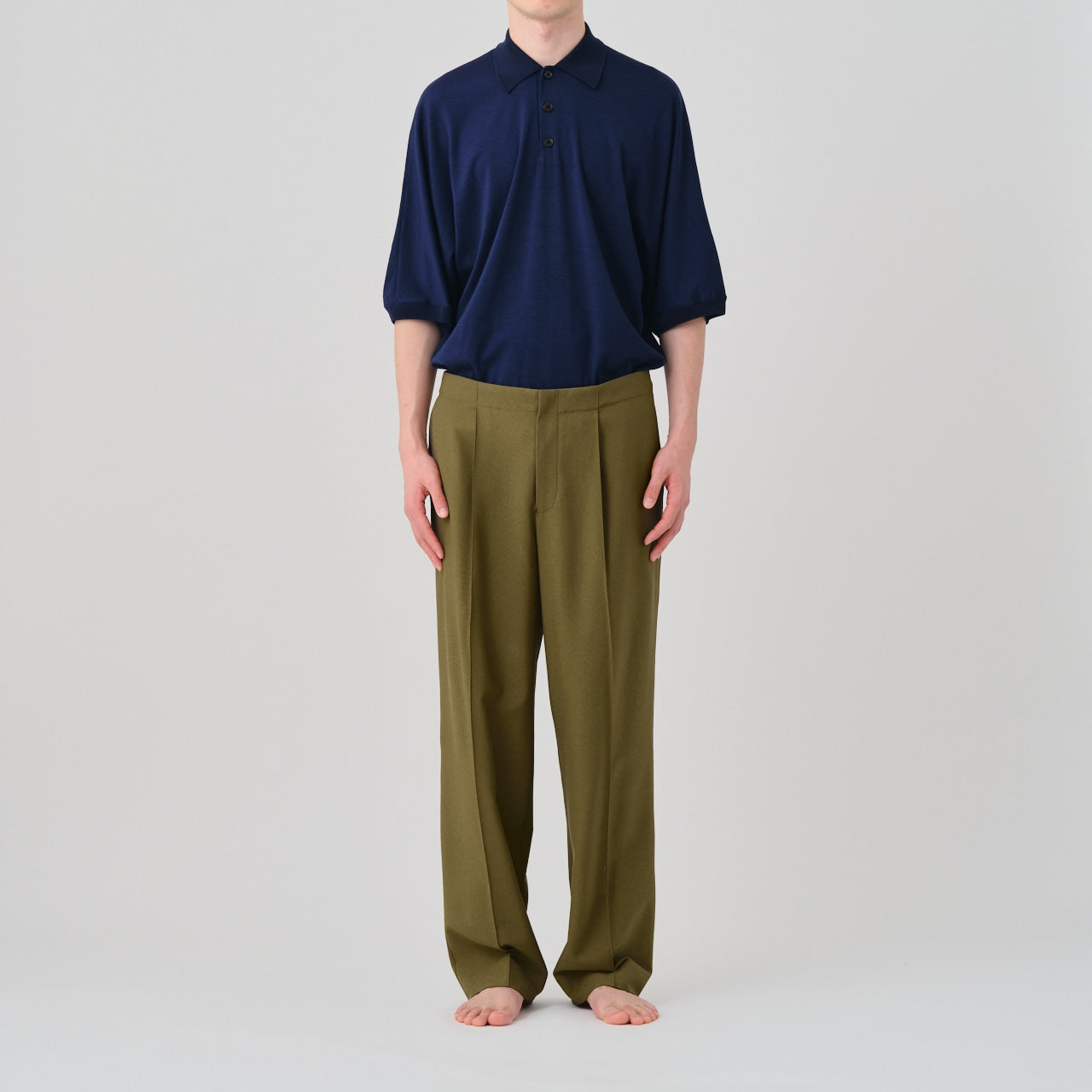 cupro twill balancircular® tuck tailored pants