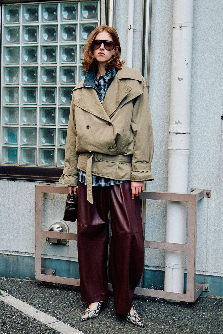 boxy middle trench coat