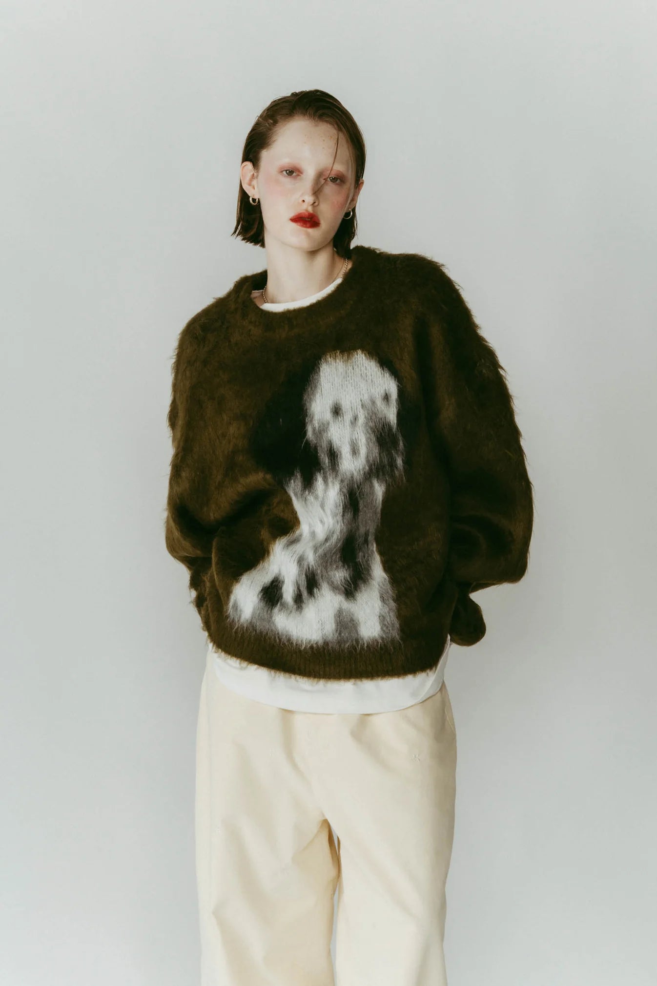 dalmatian shaggy knit(unisex)