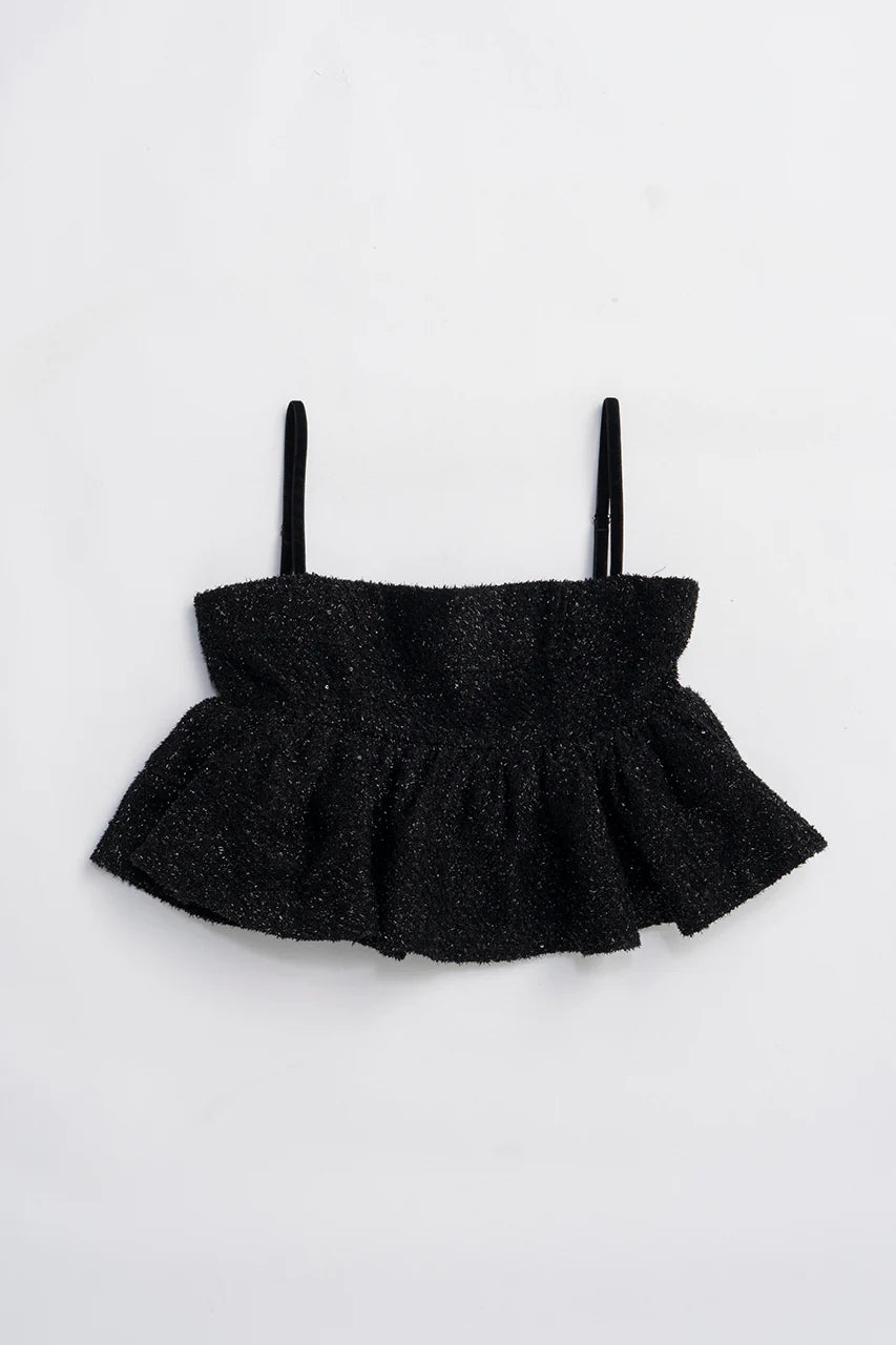 tweed peplum bustier