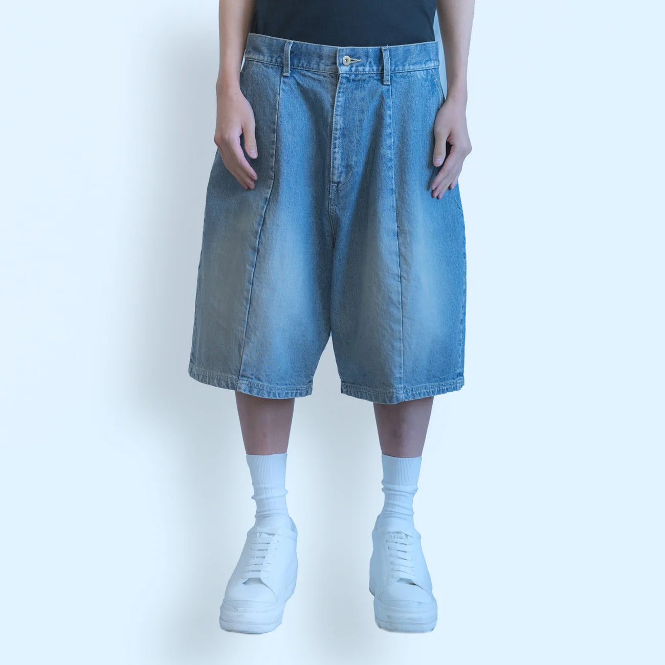 denim barrel harf pants