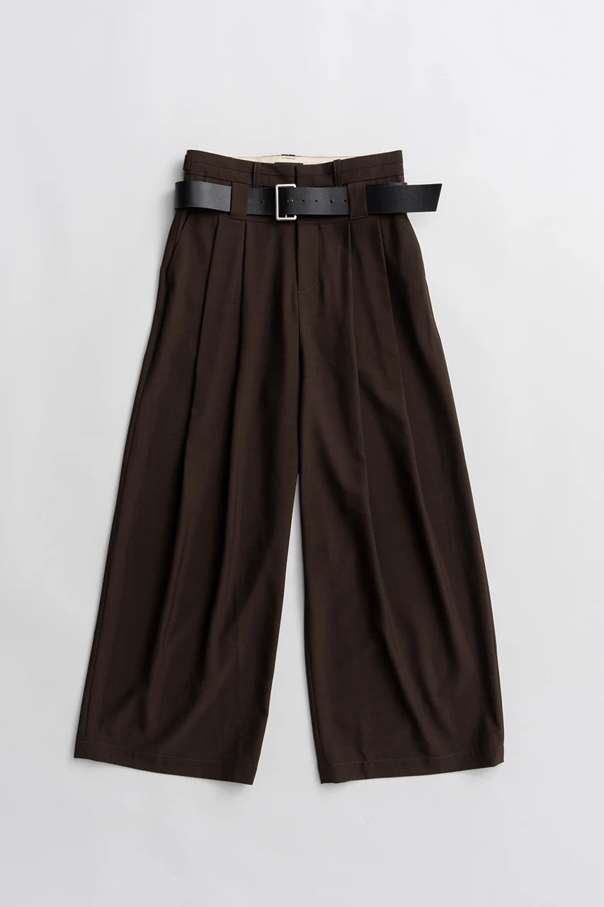 double-belted wide-leg pants