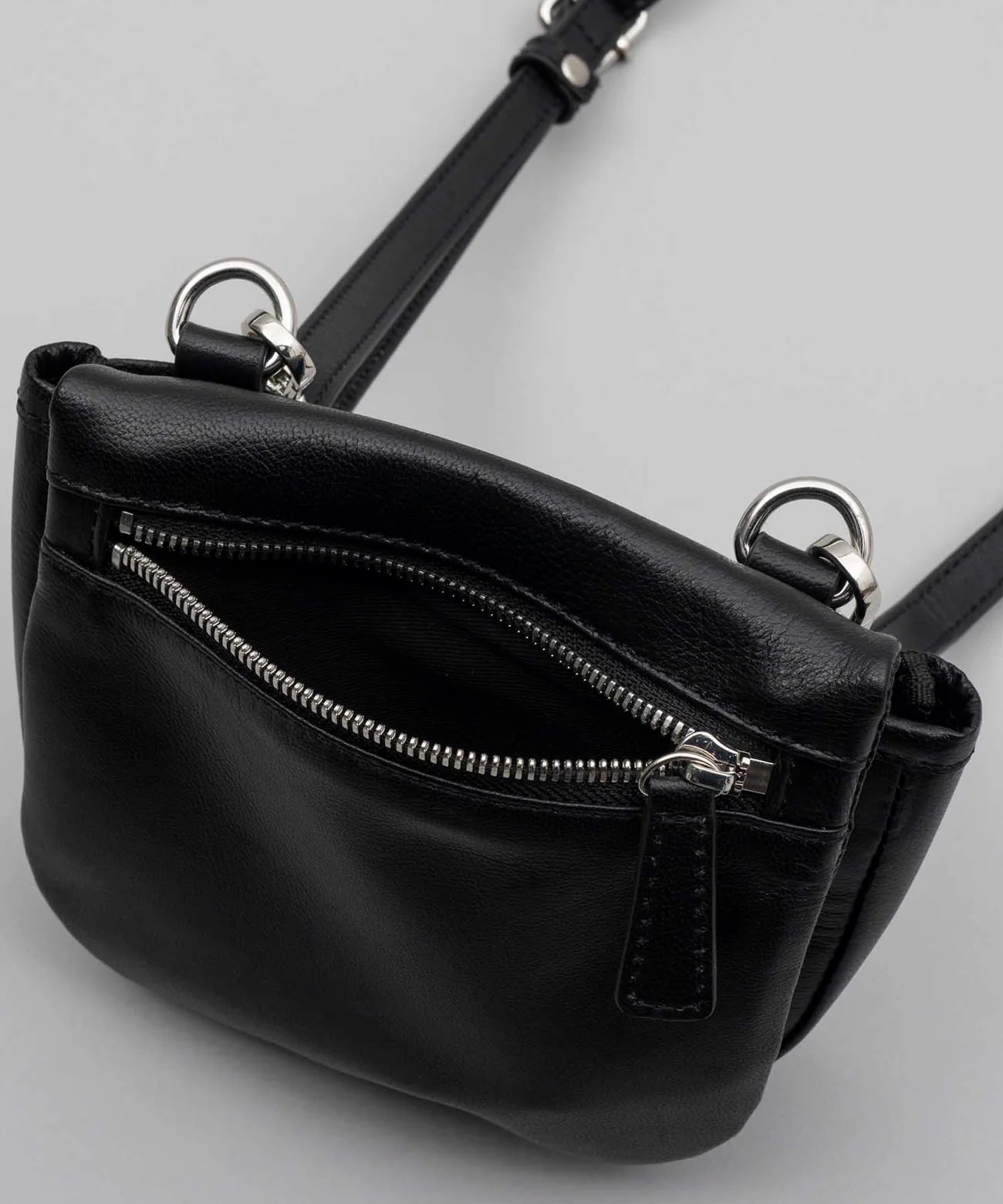 goat leather flap mini shoulder bag