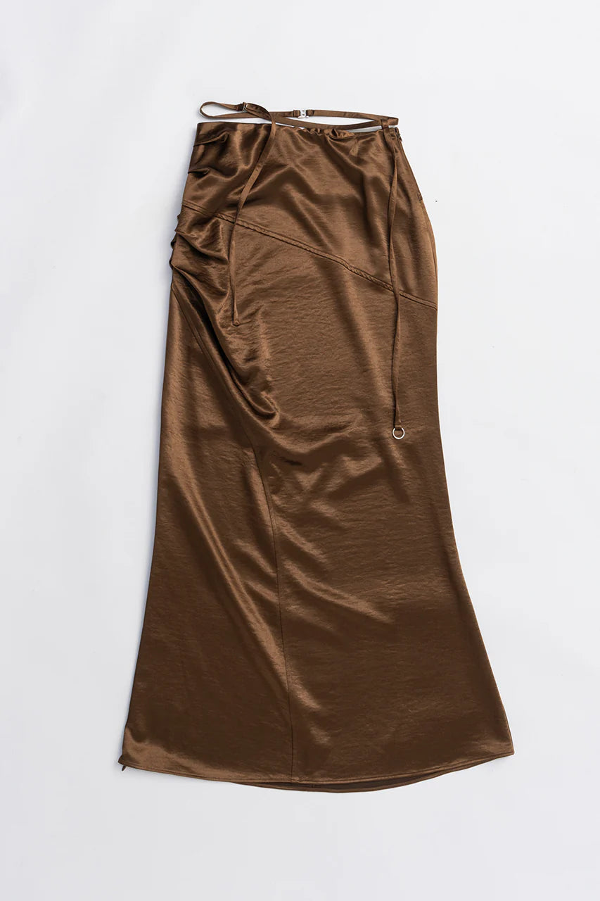 satin long skirt