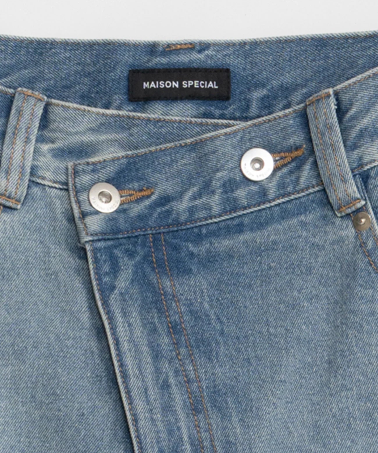 side-tuck cocoon denim pants