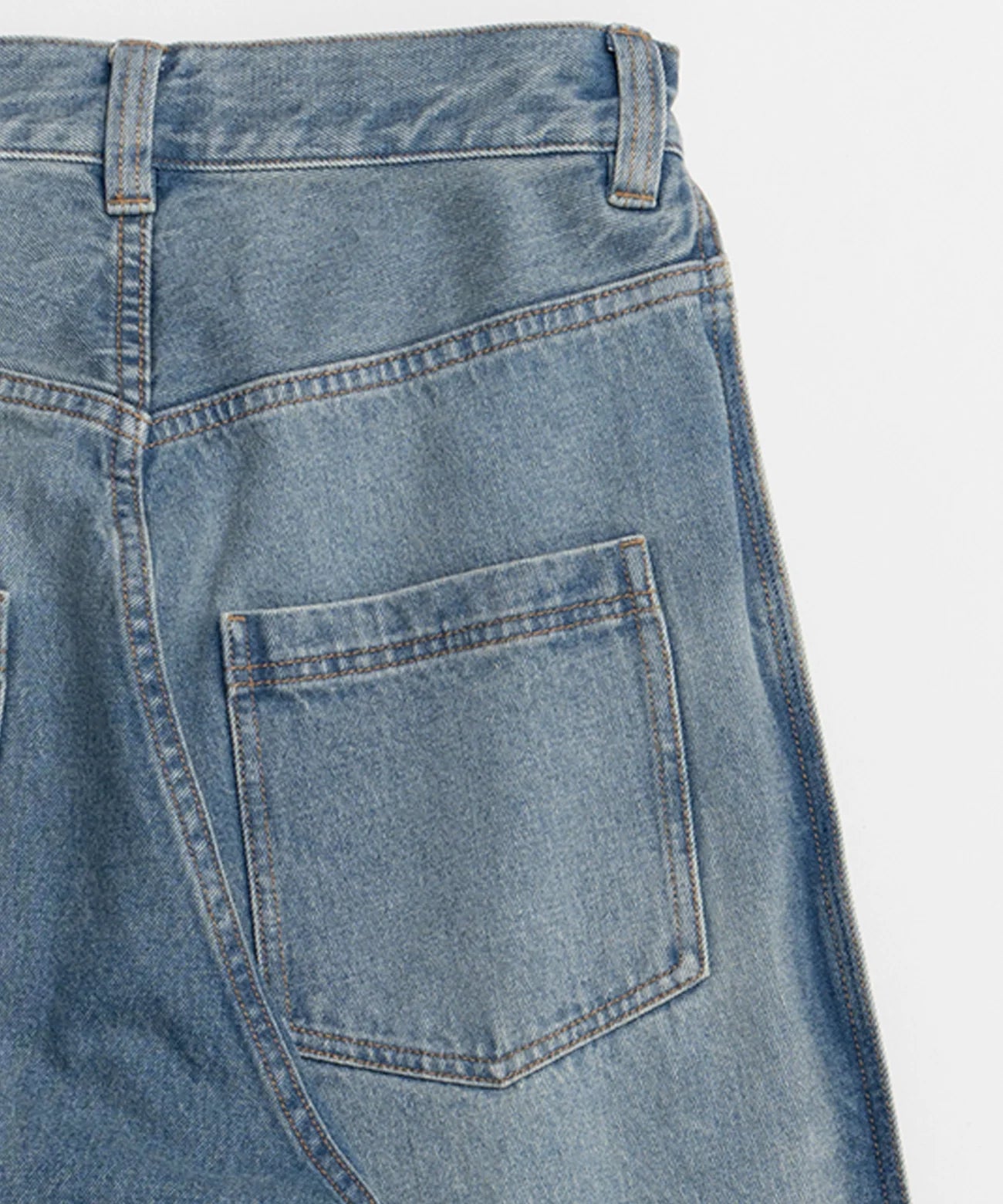 side-tuck cocoon denim pants