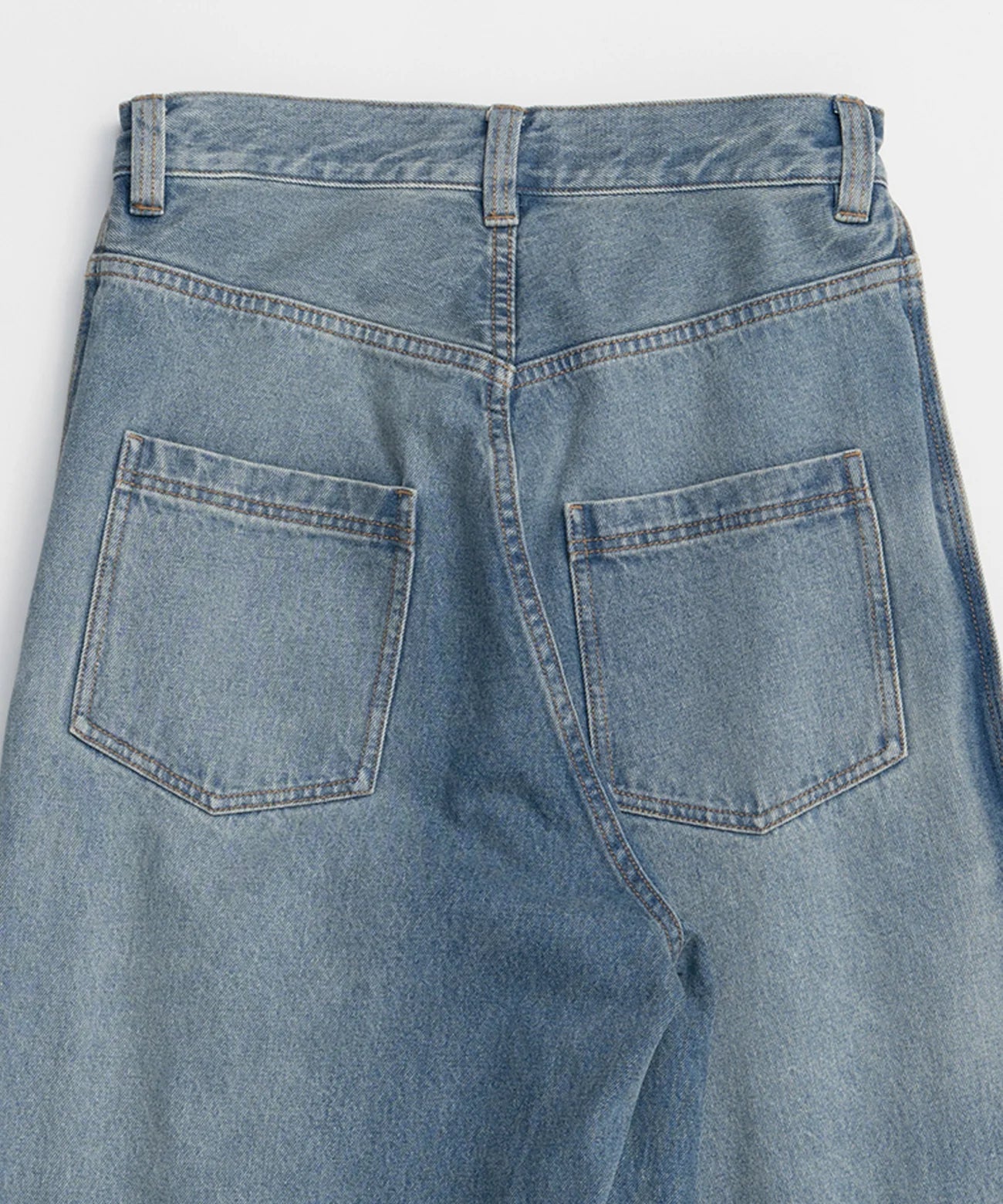 side-tuck cocoon denim pants