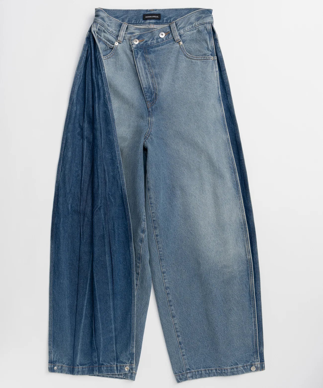 side-tuck cocoon denim pants