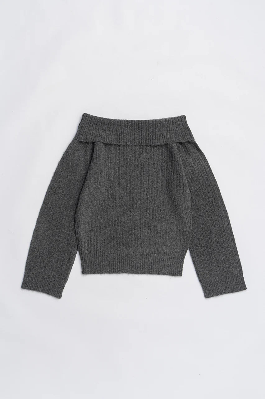off-shoulder knit