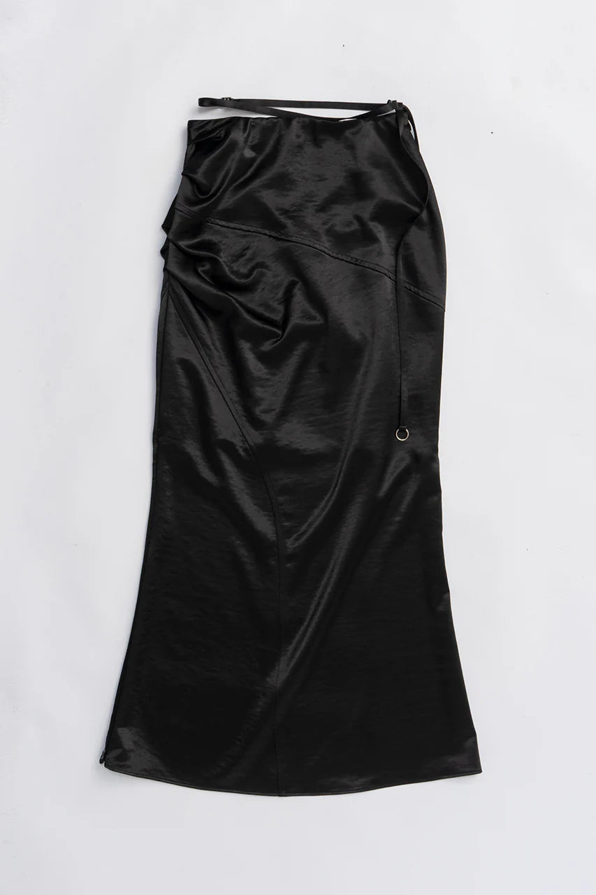 satin long skirt