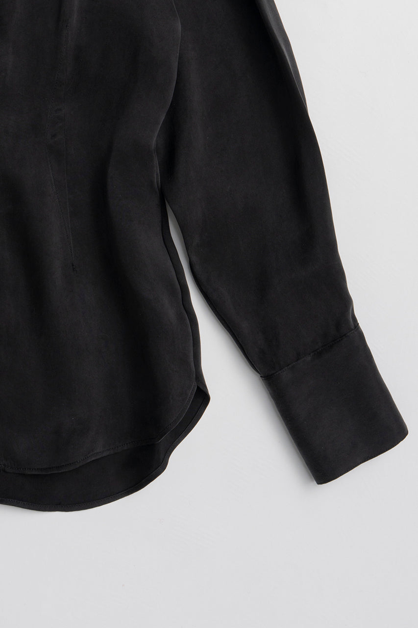 satin cinched waist shirt