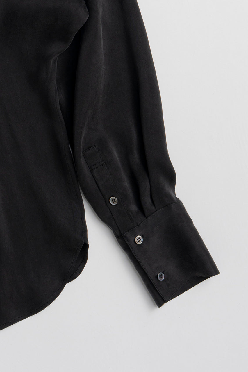 satin cinched waist shirt