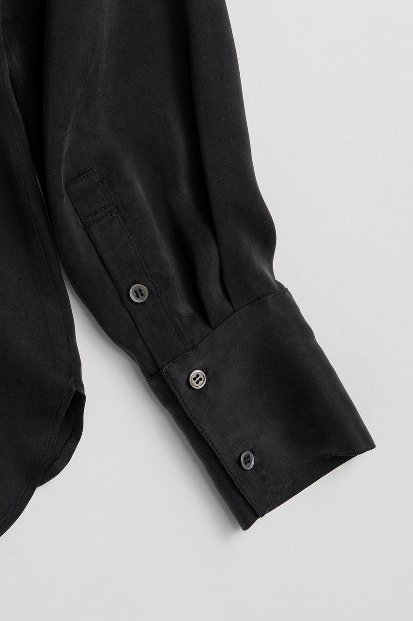 satin cinched waist shirt