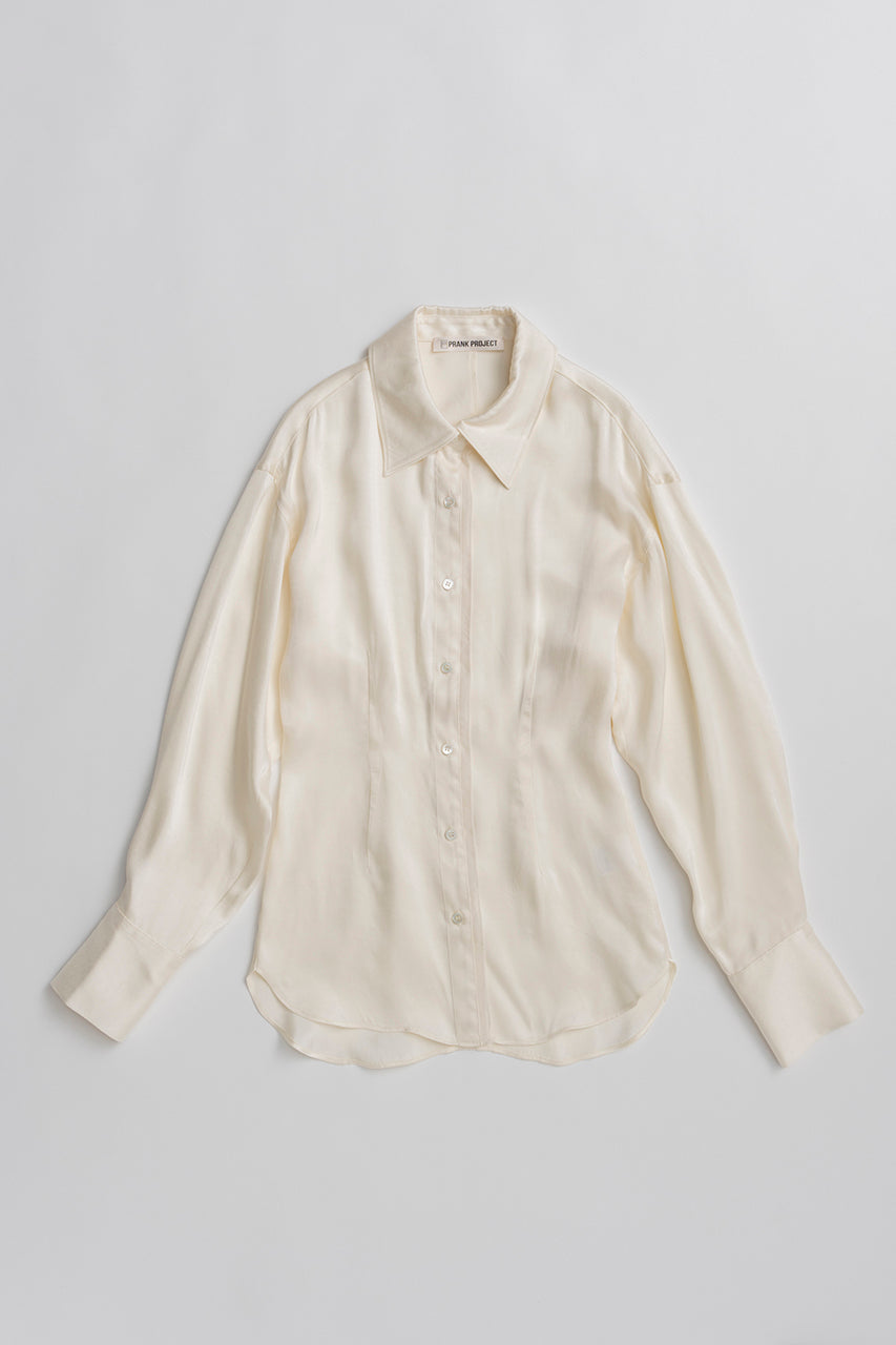 satin cinched waist shirt